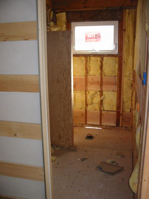 awning window and insulation in walls