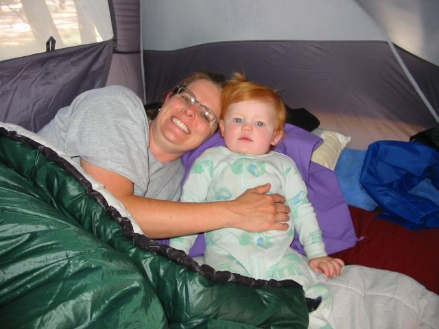 Alison and Cielo in the tent